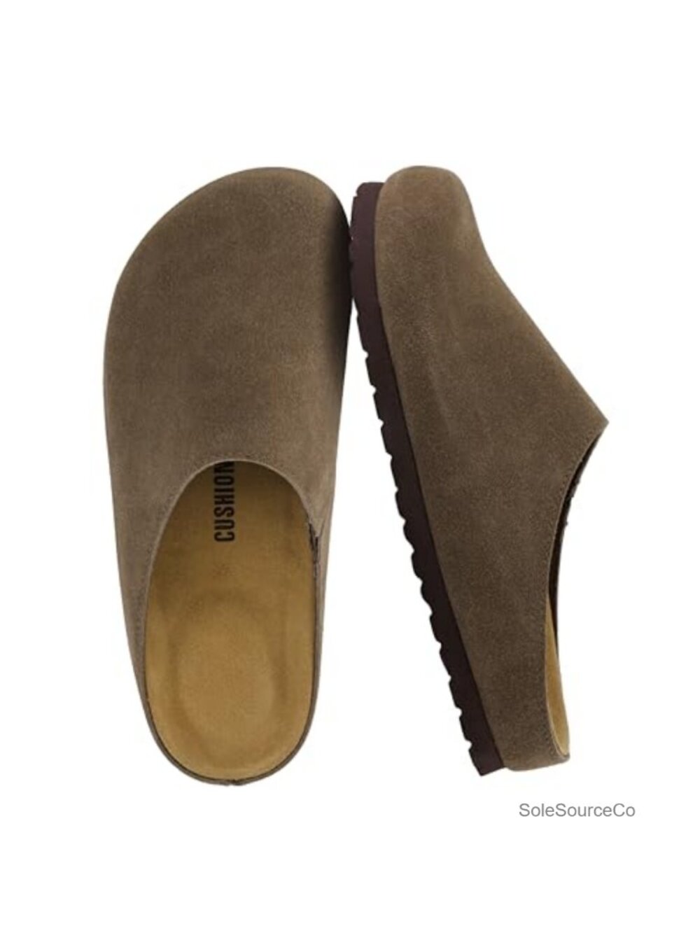 Genuine Suede Leather Slip On Clogs Comfortable Cushioned Footbed